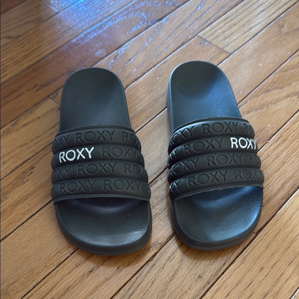 Roxy Olive Green Slide Sandals